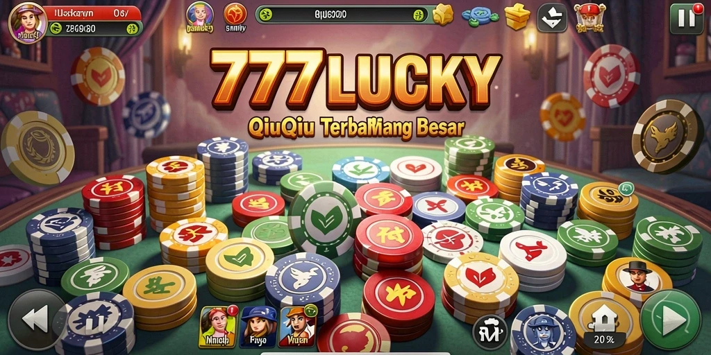 Screenshot gameplay <strong>777LUCKY</strong> yang menampilkan suasana permainan QiuQiu.
