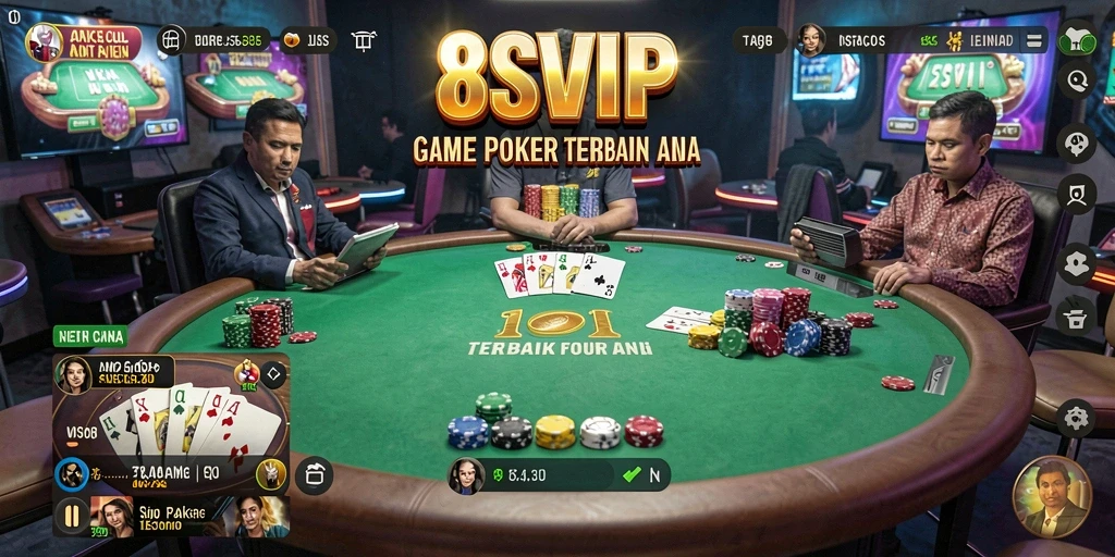 Tampilan permainan poker yang mengasyikkan di 8SVIP.