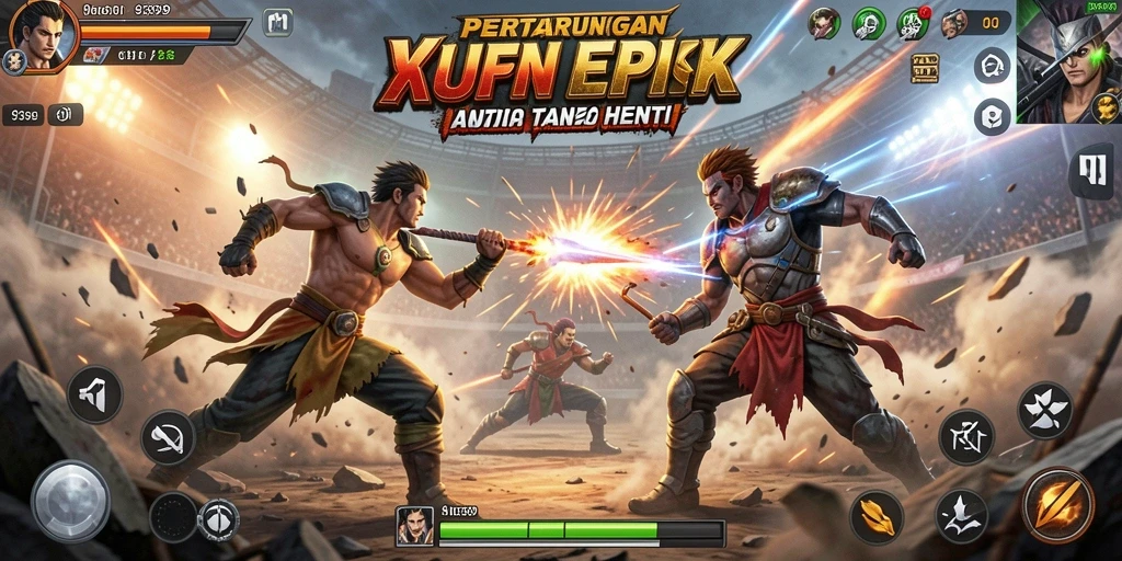 Tangkapan layar menampilkan aksi mendebarkan dalam game 9399.