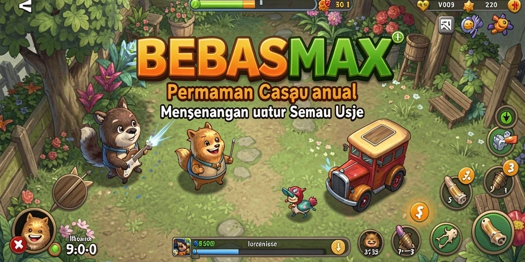 Screenshot gameplay <strong>BEBASMAX</strong> menunjukkan suasana permainan yang menyenangkan dan interaktif.