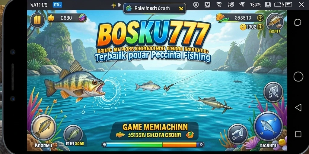 Tampilan gameplay memancing yang seru dalam BOSKU777.
