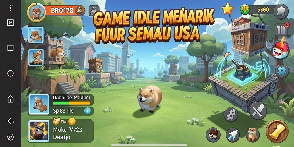 Tampilan gameplay Idle seru di BRO178 yang penuh warna.