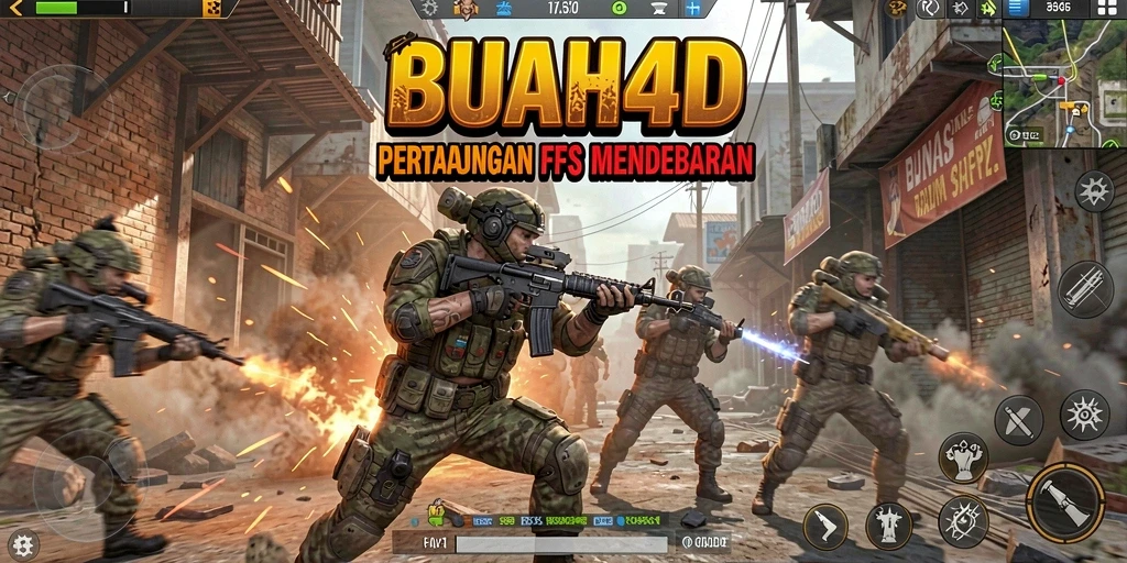 Tampilan aksi intens dalam gameplay BUAH4D.