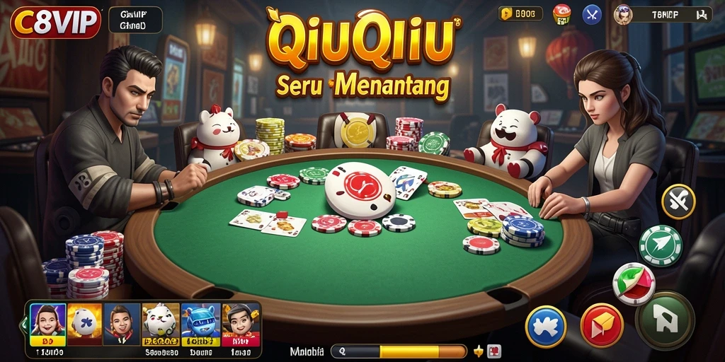 Tampilan gameplay QiuQiu yang seru di C8VIP.