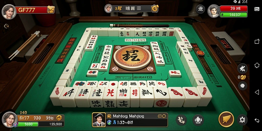 Tampilan screenshot permainan Mahjong GF777 yang menampilkan mode gameplay menarik.