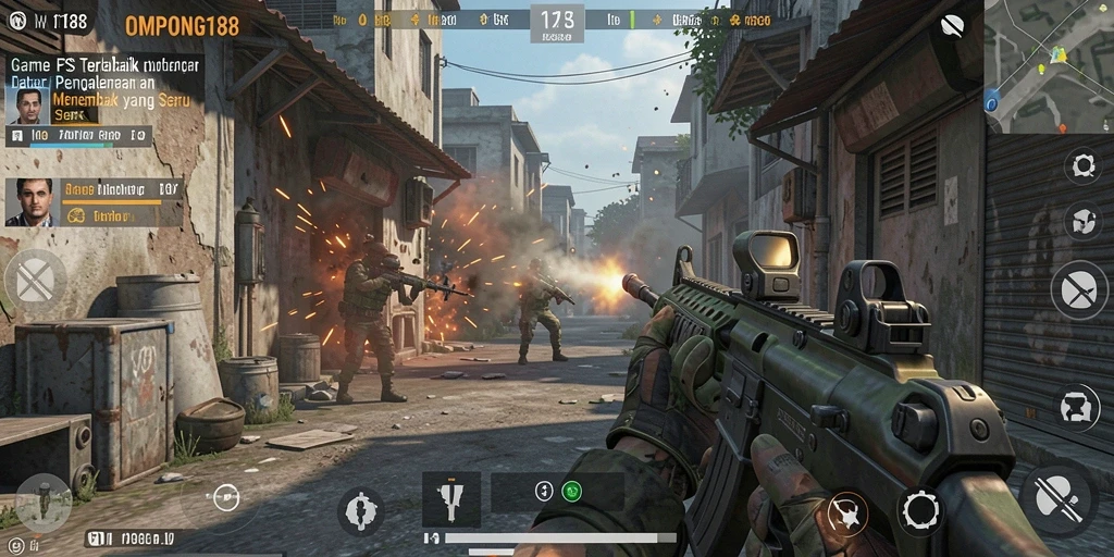 Gameplay intens OMPONG188 dengan aksi tembak-menembak yang mendebarkan.