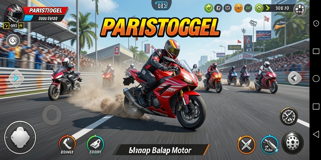 Tampilan menarik dari gameplay balap motor PARISTOGEL.