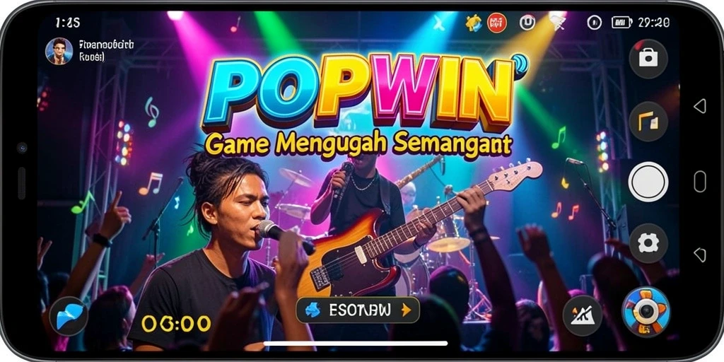 Screenshot utama POPWIN menampilkan gameplay interaktif yang menyenangkan.