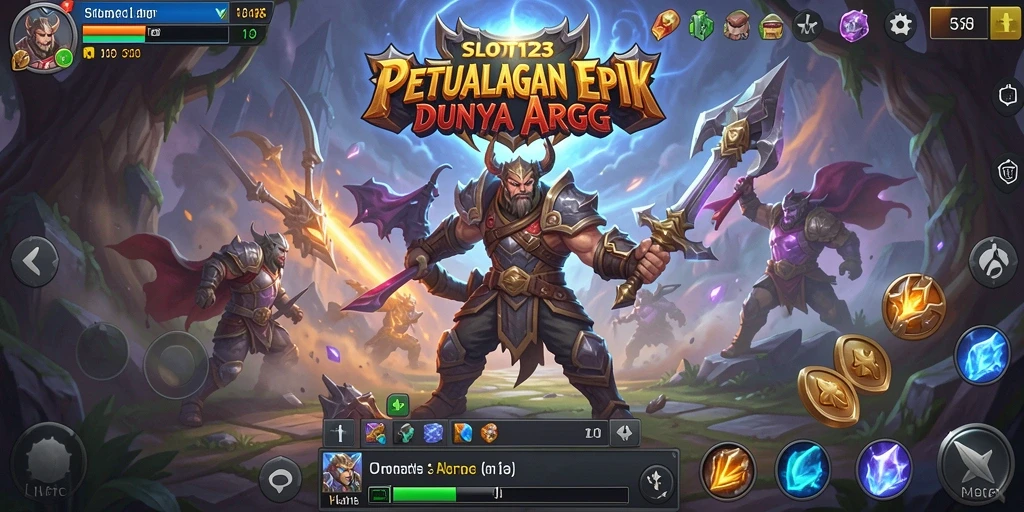 Tangkapan layar menunjukkan pertarungan epik dalam SLOT123 dengan efek grafis yang memukau.
