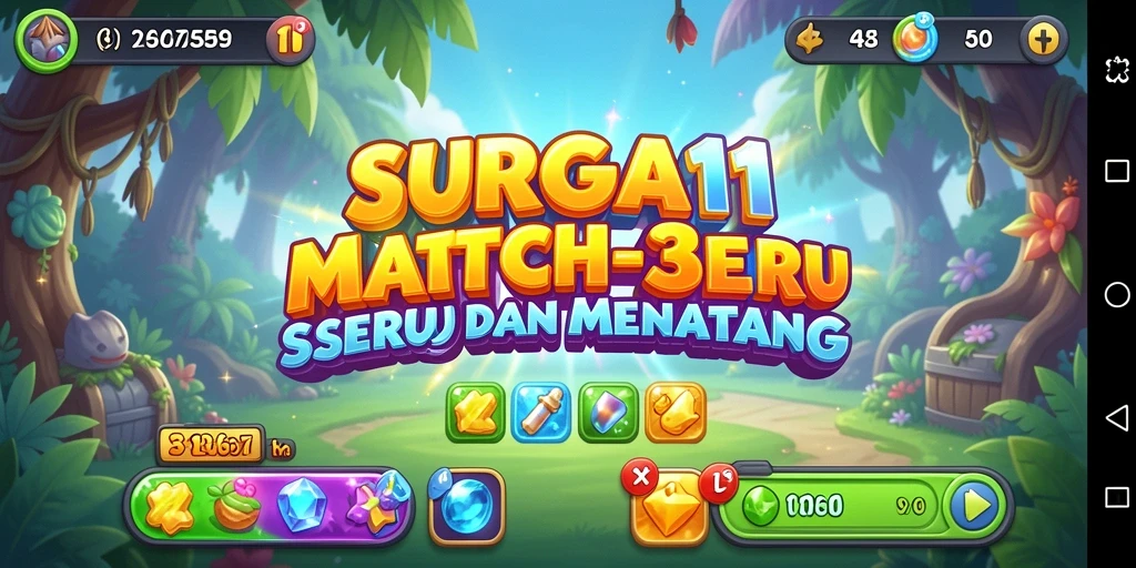 Gameplay seru dari SURGA11 yang menampilkan kombinasi warna-warna cerah.