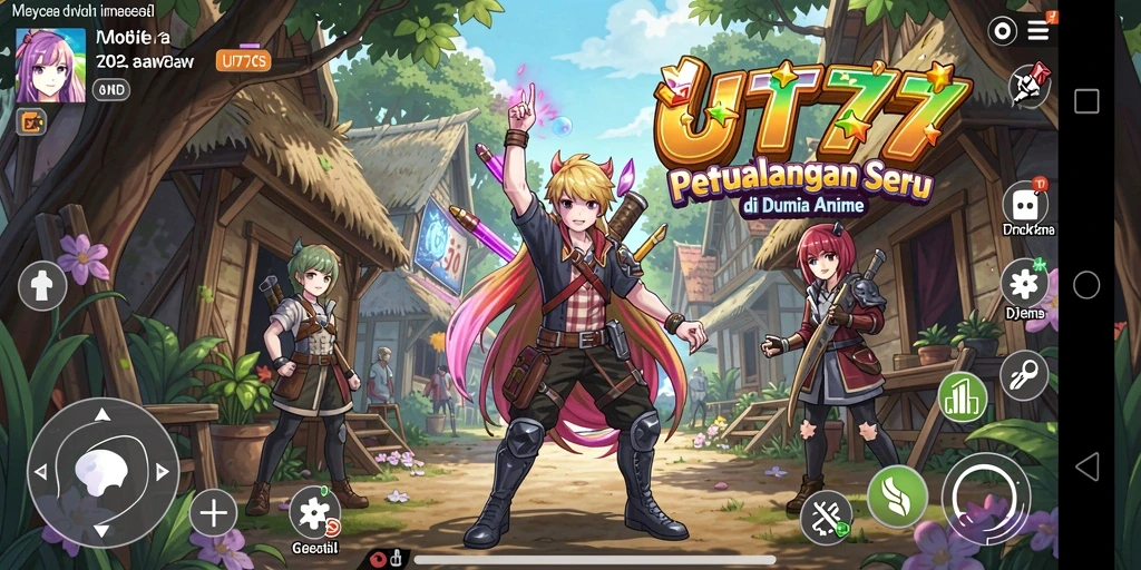 Tampilan menarik dalam gameplay UT77 yang penuh aksi anime.