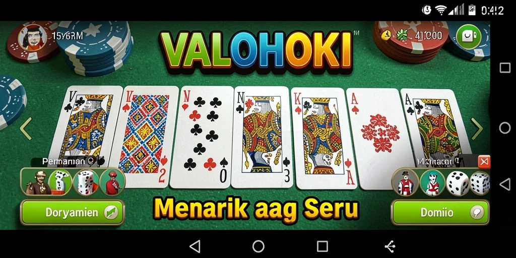 Screenshot utama VALOHOKI menampilkan gameplay domino yang seru.